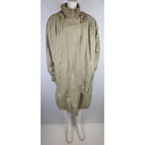 VINTAGE 80S 90S WOMEN'S BEIGE COAT - MONICA GRAY - REMOVABLE LINER & HOOD - S